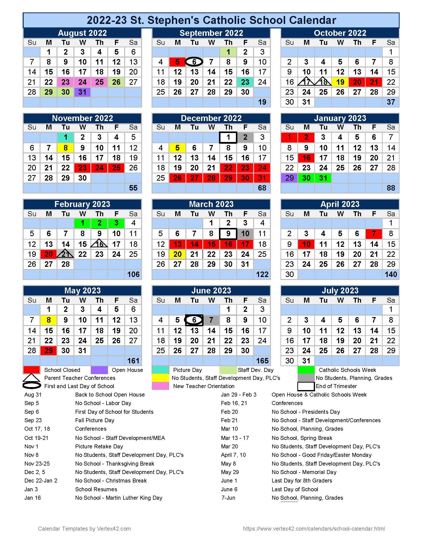 St. Stephen's Catholic School > Our School > School Calendar